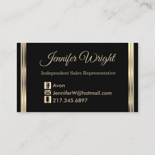 Carte De Visite Design noir et or (Dos)