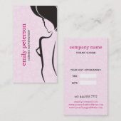 Carte De Visite Design noir et rose (Devant / Derrière)