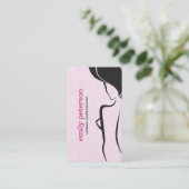 Carte De Visite Design noir et rose (Debout devant)