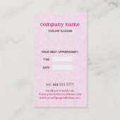 Carte De Visite Design noir et rose (Dos)