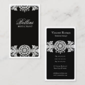 Carte De Visite Design noir orné (Devant / Derrière)