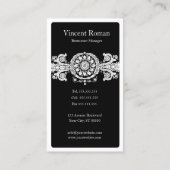 Carte De Visite Design noir orné (Dos)