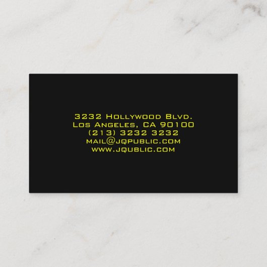 Carte De Visite Design noir simple avec trait pointillé (Dos)