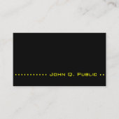 Carte De Visite Design noir simple avec trait pointillé (Devant)