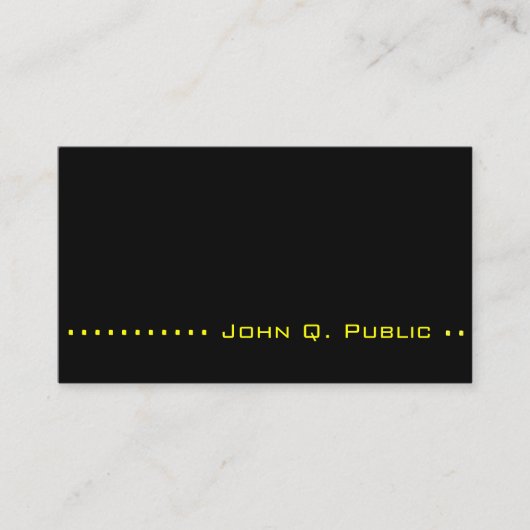 Carte De Visite Design noir simple avec trait pointillé (Devant)