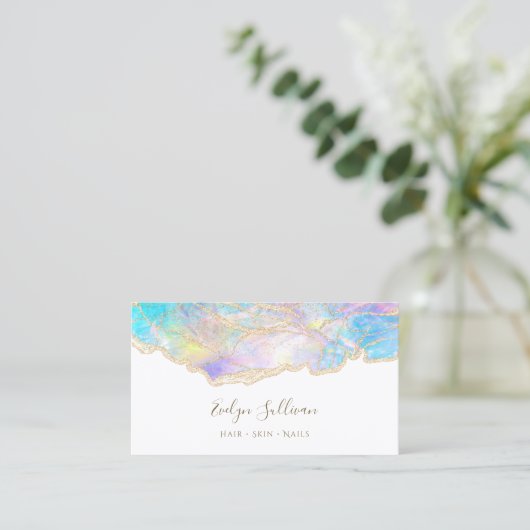 carte de visite design opal pastel (Debout devant)
