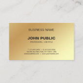Carte De Visite Design Or Elégant Simple Chic Entreprise (Dos)