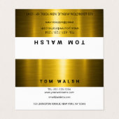 Carte De Visite Design or et blanc sur mesure (Extérieur déplié)