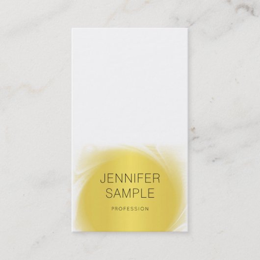 Carte De Visite Design or glamour professionnel Plain moderne (Devant)