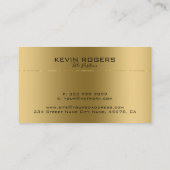 Carte De Visite Design Or Métallurgique Simple Faux brillant (Dos)