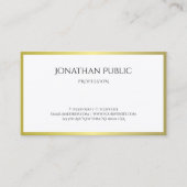 Carte De Visite Design or moderne Plain Luxe Professional (Devant)