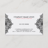 Carte De Visite Design ornemental noir giratoire (Dos)