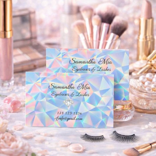 Carte de visite design pierre d'opale bleue