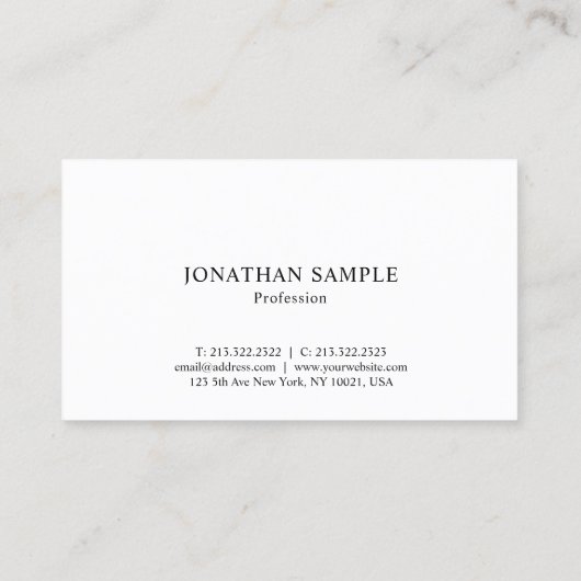 Carte De Visite Design professionnel créatif Silver Plain tendance (Dos)