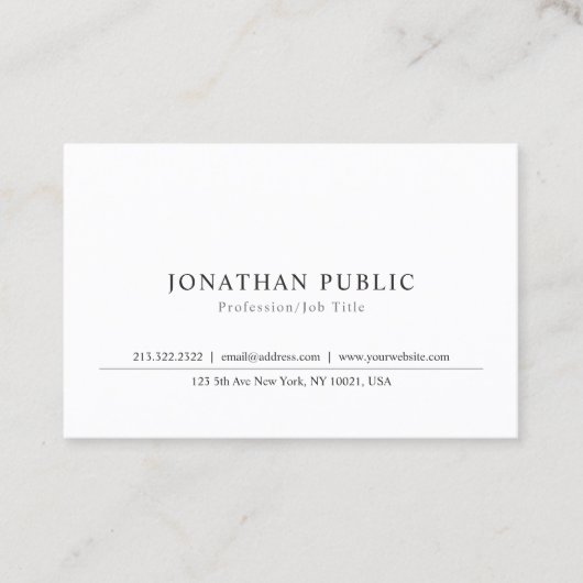 Carte De Visite Design professionnel élégant classique élégant et  (Devant)