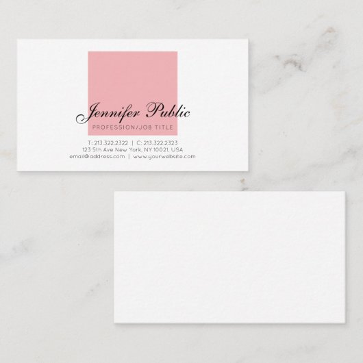 Carte De Visite Design professionnel élégant Créatif Simple Design (Devant / Derrière)