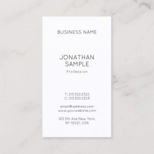 Carte De Visite Design professionnel élégant Design moderne (Devant)