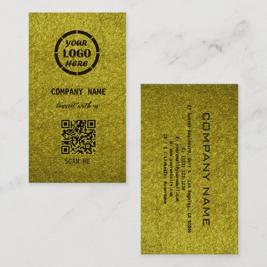 Carte De Visite Design professionnel élégant Olive Code QR moderne (Devant / Derrière)