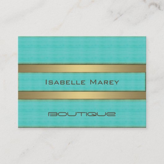 Carte De Visite Design professionnel élégant or turquoise contempo (Devant)