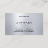 Carte De Visite Design professionnel élégant Silver Look Moderne T (Dos)