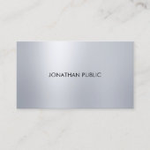 Carte De Visite Design professionnel élégant Silver Look Moderne T (Devant)