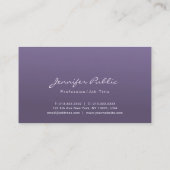 Carte De Visite Design professionnel élégant violet chic moderne (Dos)