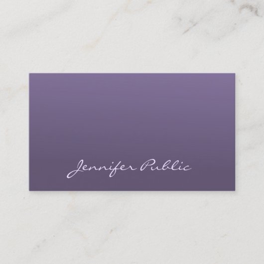 Carte De Visite Design professionnel élégant violet chic moderne (Devant)