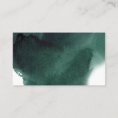 Carte De Visite Design professionnel Emerald Green Watercolor (Dos)