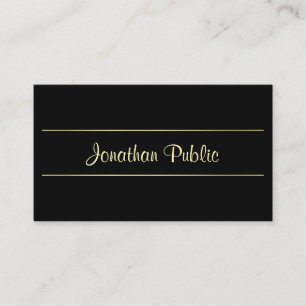 Carte De Visite Design professionnel Gold Black Design élégant Cré