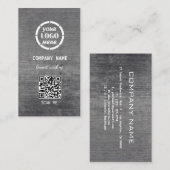 Carte De Visite Design professionnel gris blanc Code QR moderne (Devant / Derrière)