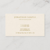 Carte De Visite Design professionnel Modèle Gold Look Texte (Dos)