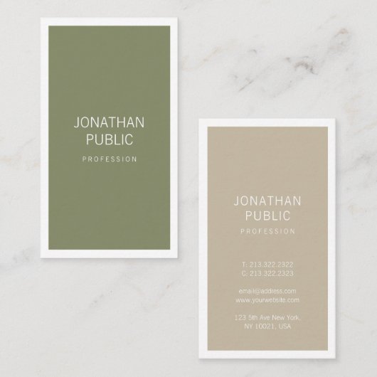 Carte De Visite Design professionnel moderne design propre (Devant / Derrière)