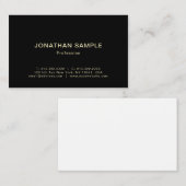Carte De Visite Design professionnel moderne Elégant Black Gold (Devant / Derrière)