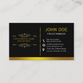 Carte De Visite Design professionnel moderne élégant Black Gold De (Devant)