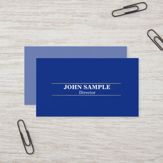 Carte De Visite Design professionnel moderne élégant Gold Blue (Devant/Arrière en situation)
