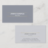 Carte De Visite Design professionnel moderne élégant Gold gris (Devant / Derrière)
