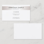 Carte De Visite Design professionnel Moderne Élégant Minimal Plain (Devant / Derrière)