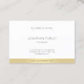Carte De Visite Design professionnel moderne élégant Or simple (Dos)