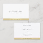 Carte De Visite Design professionnel moderne élégant Or simple (Devant / Derrière)