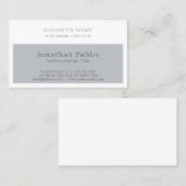 Carte De Visite Design professionnel moderne entreprise gris blanc (Devant / Derrière)