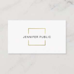 Carte De Visite Design professionnel moderne et créatif Gold Whit