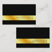 Carte De Visite Design professionnel personnalisé élégant look or (Devant / Derrière)