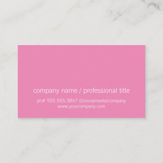 Carte De Visite Design Professionnel (Rose) (Dos)
