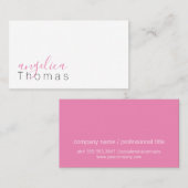 Carte De Visite Design Professionnel (Rose) (Devant / Derrière)