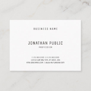 Carte De Visite Design professionnel simple moderne Elégant blanc