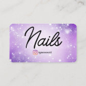 Carte De Visite Design Purple Professional Card QR Code Nail Tech (Dos)