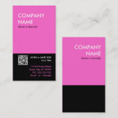 Carte De Visite design rose en gras votre propre code QR (Devant / Derrière)