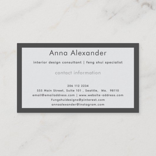 Carte De Visite Design rose sérénité 11 (Dos)