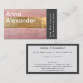 Carte De Visite Design rose sérénité 2 (Devant / Derrière)