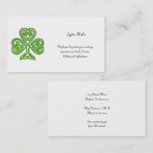 Carte De Visite Design Shamrock celtique (Devant / Derrière)